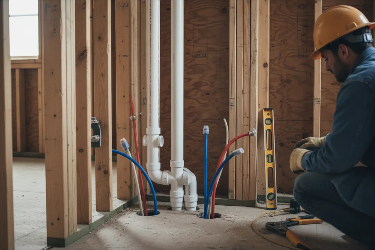 Drain and supply rough-in during Leak Detection in Bentley